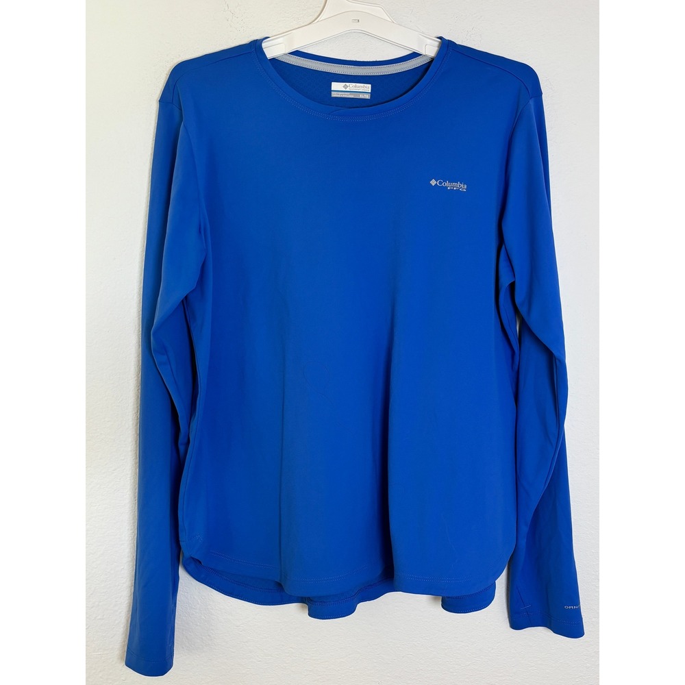Columbia PFG Long Sleeve Performance Shirt Blue XL Crew Neck Omni-Freeze Active